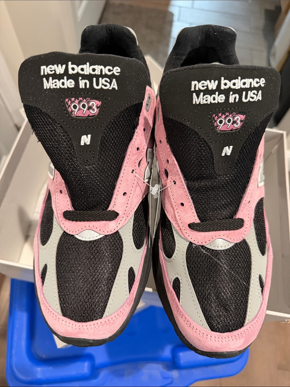 New Balance 993 men’s made in USA ' Pink & Black Running Shoes - Made in USA